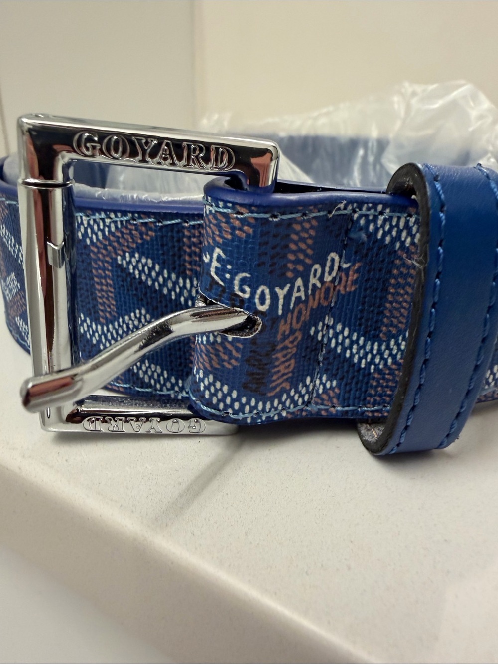 Goyard Blue Monogram Belt – Size 30-32 Waist - Picture 3 of 16